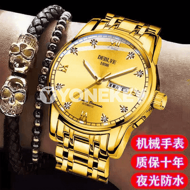 Erkekler üçin awtomatiki mehaniki goşar sagat.